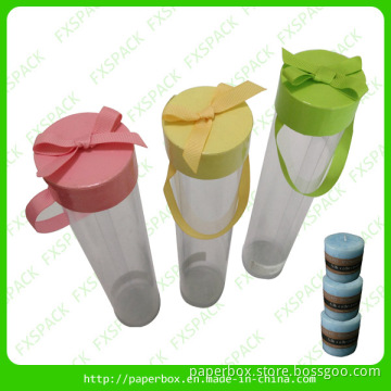 Candle Box/Candle Packaging Box/PVC Tube Gift Box with Bowknot